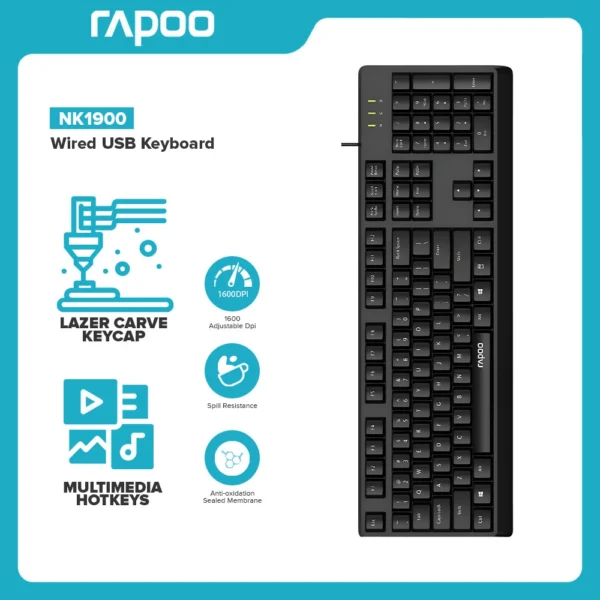 کیبورد رپو مدل NK 1900 Black FA