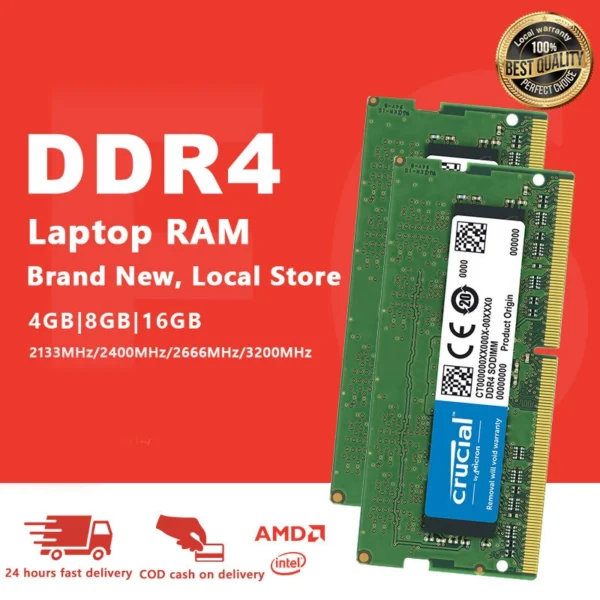 رم لپتاپ کروشیال مدل 3200 MHz CT8 DDR4