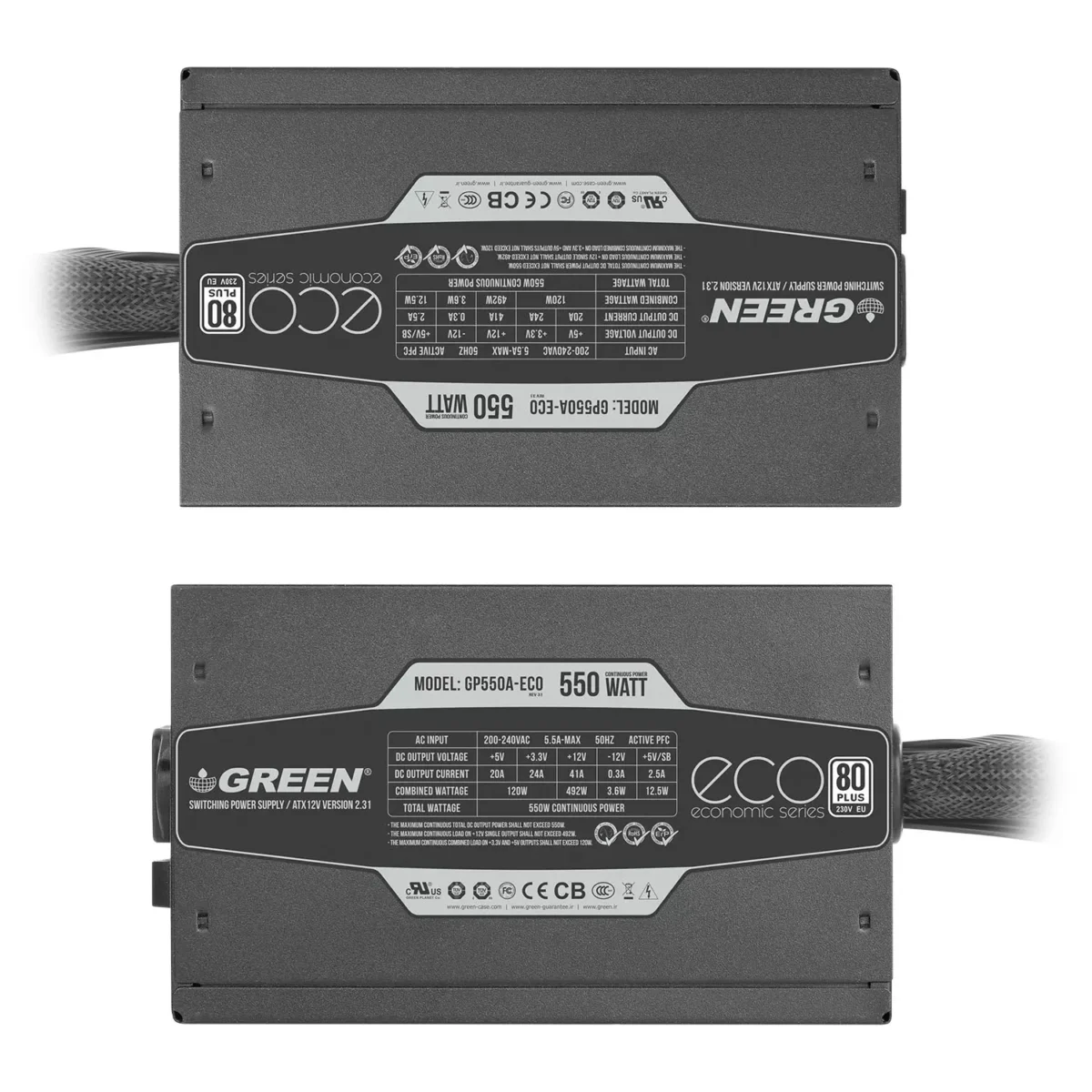 منبع تغذیه گرین مدل GP550A-ECO