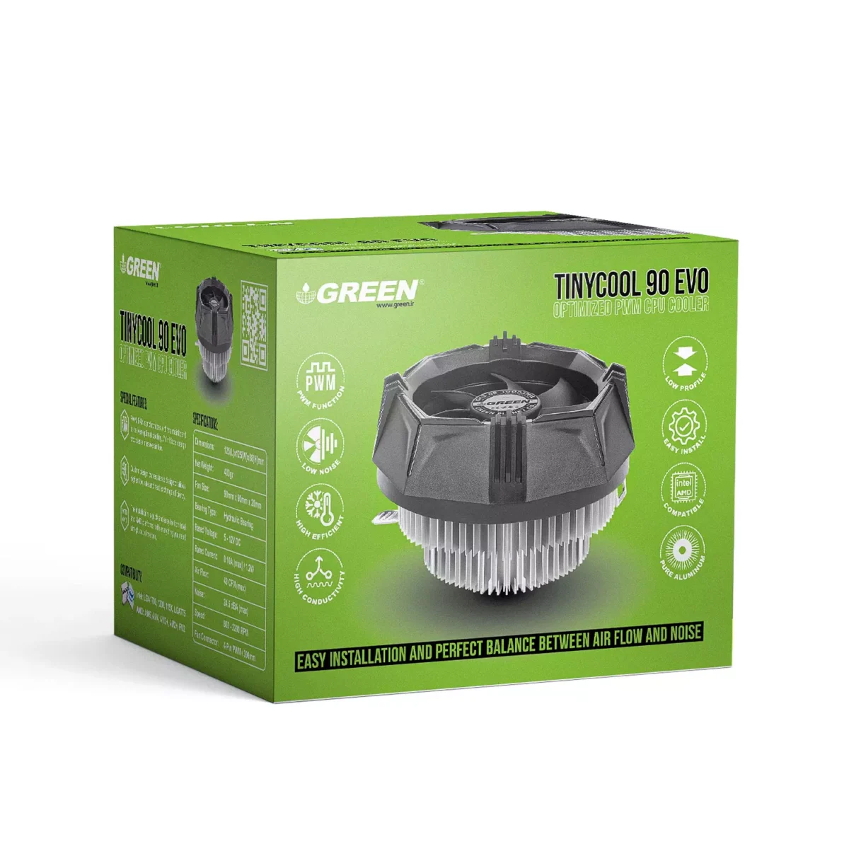 خنک کننده بادی گرین مدل TINYCOOL 90 EVO