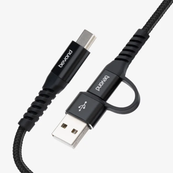 کابل شارژر بیاند دو سر Typa-C به همراه تبدیل USB به Typa-C مدل BCUC-551