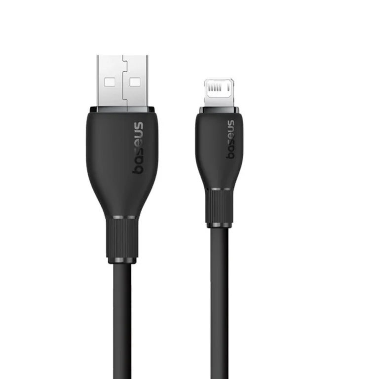 کابل شارژ لایتنینگ باسئوس مدل Pudding Type-C Cluster Black مشکی خوشه ای با طراحی شفاف