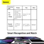 کابل شارژ باسئوس Tungsten Gold 20W 2m