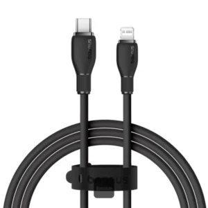 کابل Type-C to Lightning بیسوس Pudding با فست شارژ 20W و نوار نگهدارنده کابل