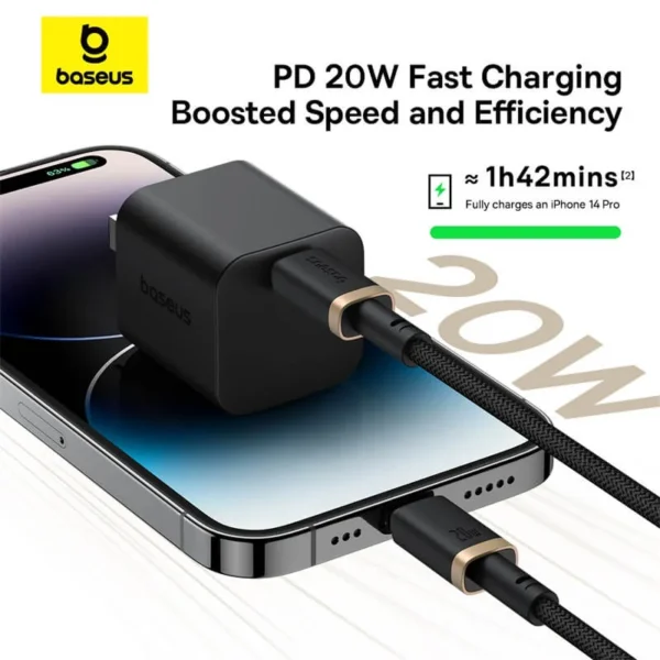 کابل لایتنینگ باسئوس مدل USB-C Dura 20W 1m Gold