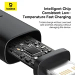 کابل لایتنینگ باسئوس مدل USB-C Dura 20W 1m Gold