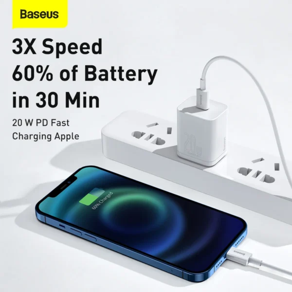 کابل تبدیل USB-C به لایتنینگ باسئوس مدل Superior Series 20W طول 1.5 متر