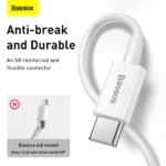 کابل تبدیل USB-C به لایتنینگ باسئوس مدل Superior Series 20W طول 1.5 متر