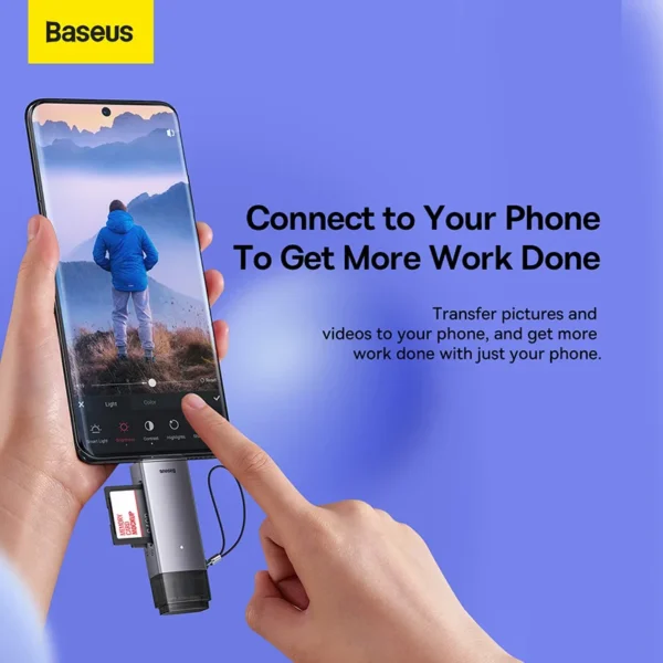 رم ریدر باسئوس مدل AirJoy USB-A+C to SD/TF