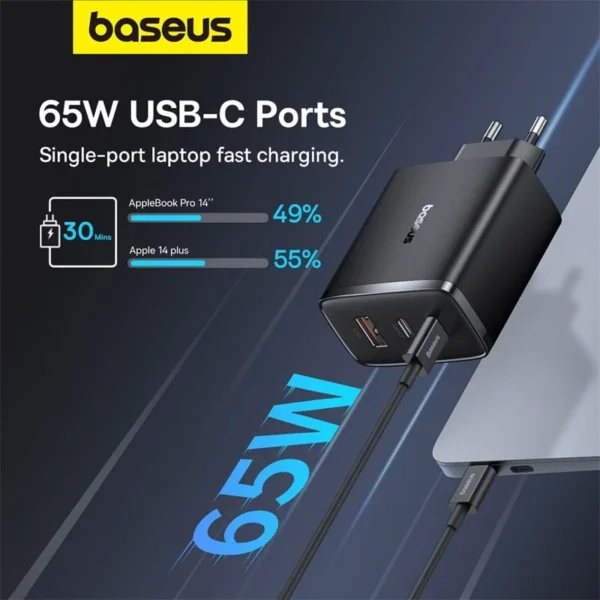 شارژر موبایل باسئوس مدل Cube Pro 2C+U 65W