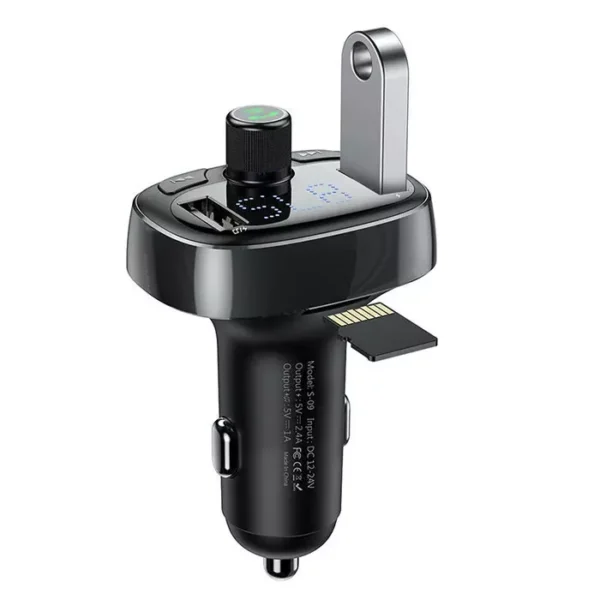 شارژر فندکی خودرو باسئوس مدل T Shaped S-09 Car Bluetooth MP3