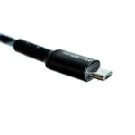 نمای نزدیک سوکت فلزی Micro USB کابل کینگ استار K120A با روکش کنفی بافته