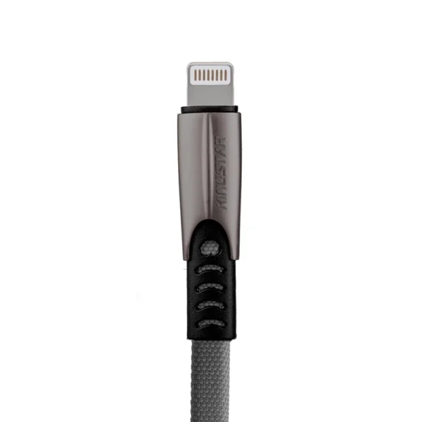 نمای نزدیک سوکت Lightning کابل کینگ استار K130i دودی