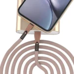 کابل لایتنینگ کینگ استار K130i رزگلد متصل به پاوربانک و آیفون