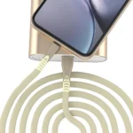 کابل لایتنینگ کینگ استار K130i طلایی متصل به پاوربانک و آیفون