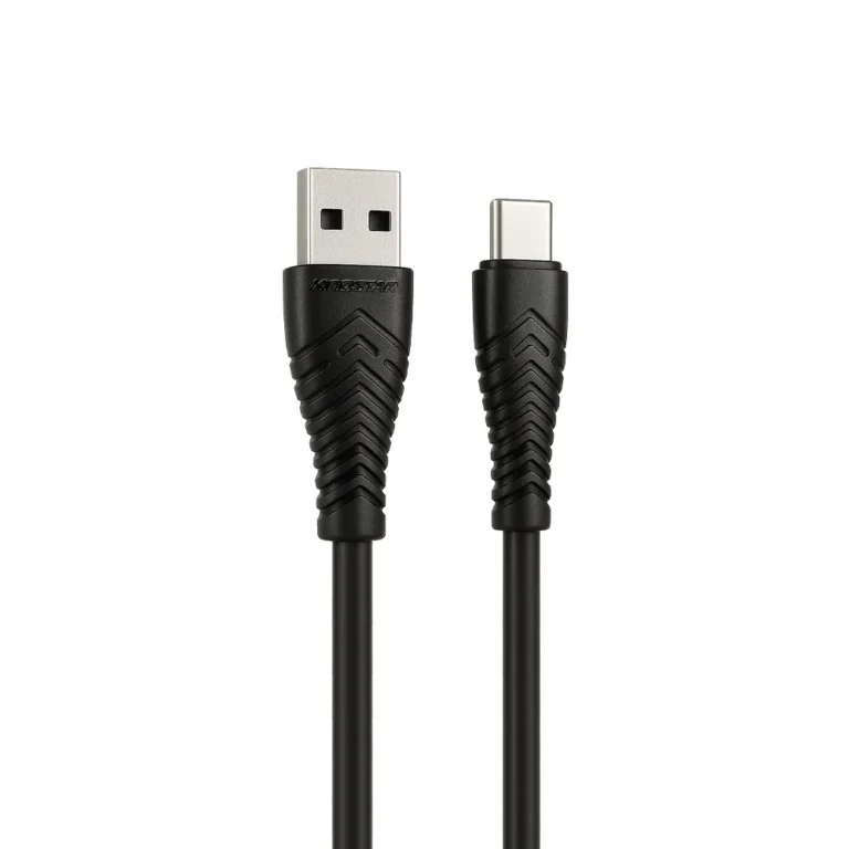 نمای دو سر کابل کینگ استار K34C با کانکتور USB و Type-C فلزی