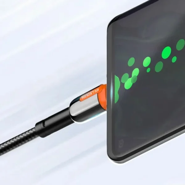 کابل میکرو USB کینگ استار K42A متصل به گوشی اندروید با شارژ 2.4 آمپر