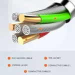 ساختار داخلی کابل کینگ استار K42A با 3 رشته مسی و 4 رشته آلومینیومی با روکش TPE