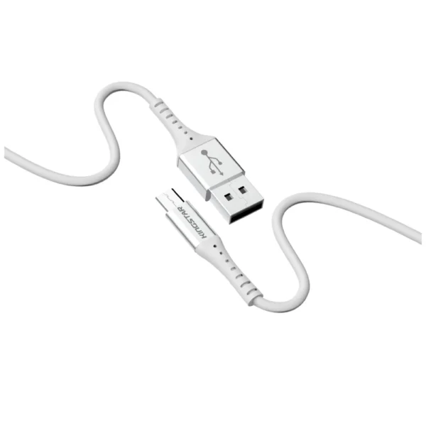 کابل اندروید کینگ استار K65A سفید-مشکی با انتقال داده و شارژ 2.1A