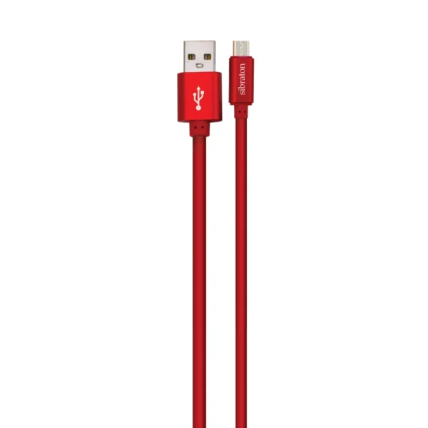 کابل اندروید سیبراتون S221A قرمز با طراحی بیونیک و روکش PVC
