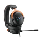 نورپردازی RGB رنگارنگ هدست گیمینگ Rapoo VH350S در تاریکی