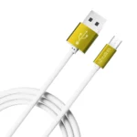 تصویر سه‌بعدی کابل میکرو USB سیبراتون S221A زرد با طول 110 سانتی‌متر