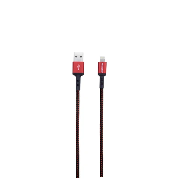 کابل آیفون کینگ استار K120i قرمز با روکش کنفی در حالت عمودی