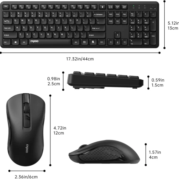 کیبورد و ماوس بی سیم رپو مدل X2100 Wireless مشکی