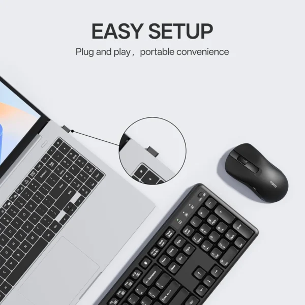 کیبورد و ماوس بی سیم رپو مدل X2100 Wireless مشکی