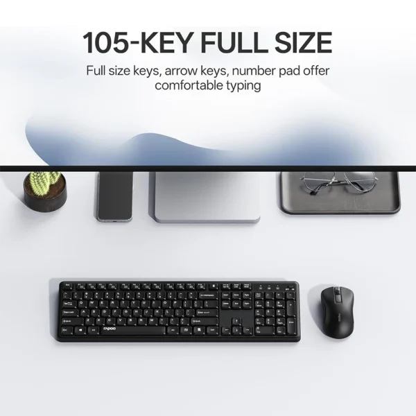 کیبورد و ماوس بی سیم رپو مدل X2100 Wireless مشکی