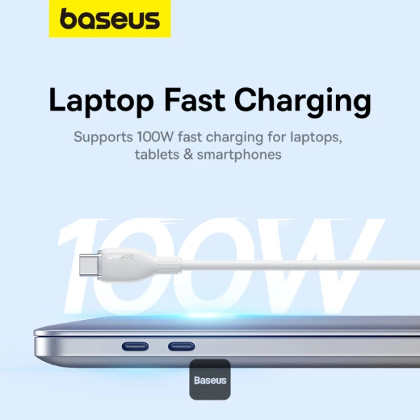 کابل شارژ باسئوس مدل Baseus Pudding Type-C PD 100W 2m