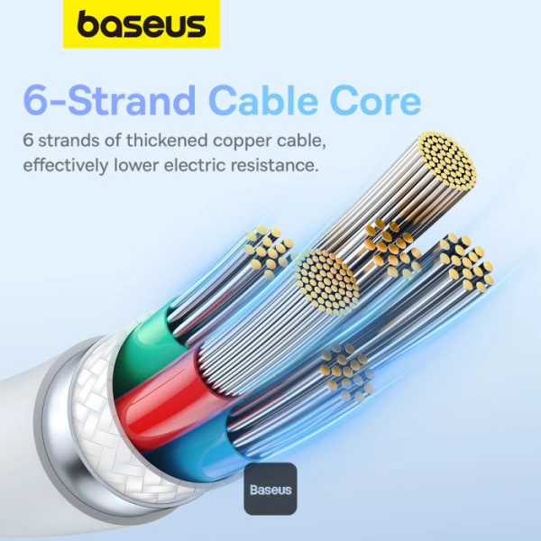 کابل شارژ باسئوس مدل Baseus Pudding Type-C PD 100W 2m