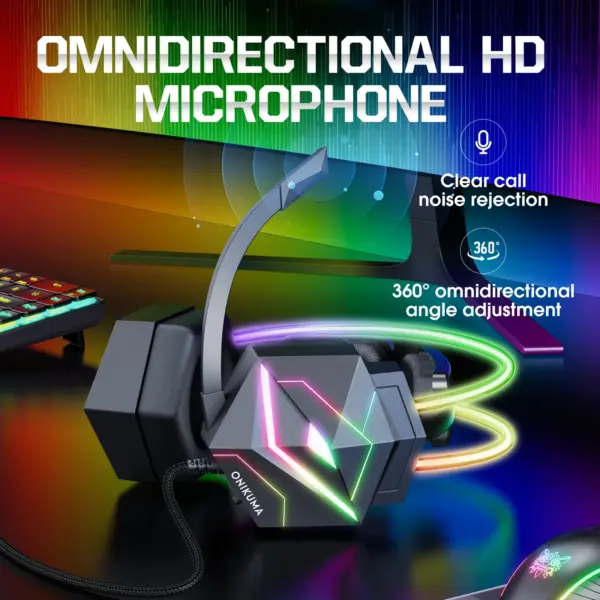 هدست گیمینگ اونیکوما مدل X20 RGB 7.1 USB