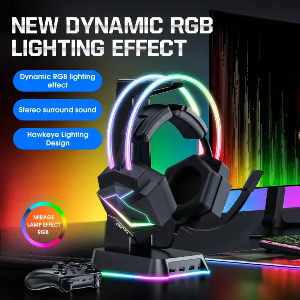 هدست گیمینگ اونیکوما مدل X20 RGB 7.1 USB