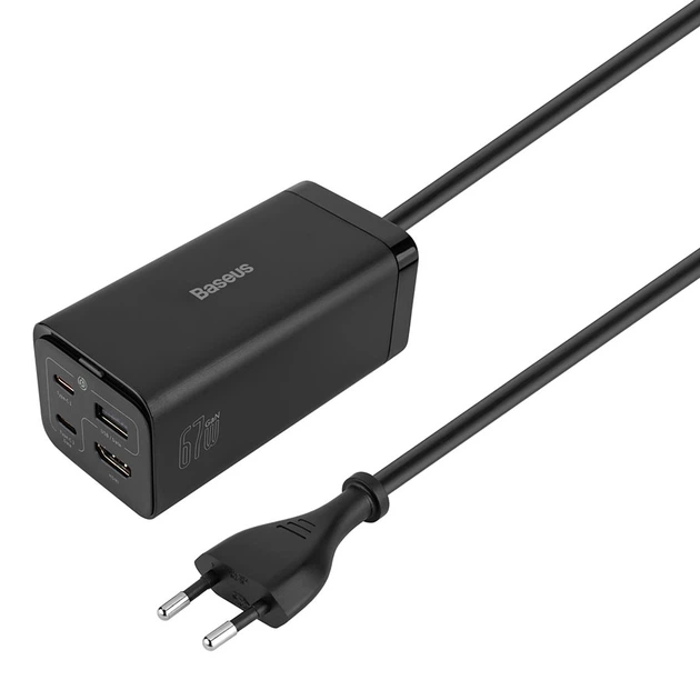 Baseus GaN5 Pro Desktop Fast Charger 1U+2C+HDMI 67W 1+1+Cable Cto C 100w 1m مشکی