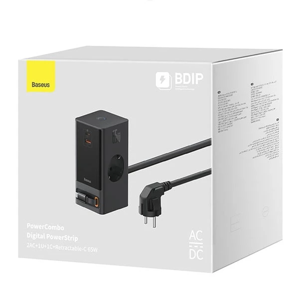 شارژر رو میزی باسئوس مدل Baseus PowerCombo 65W مشکی
