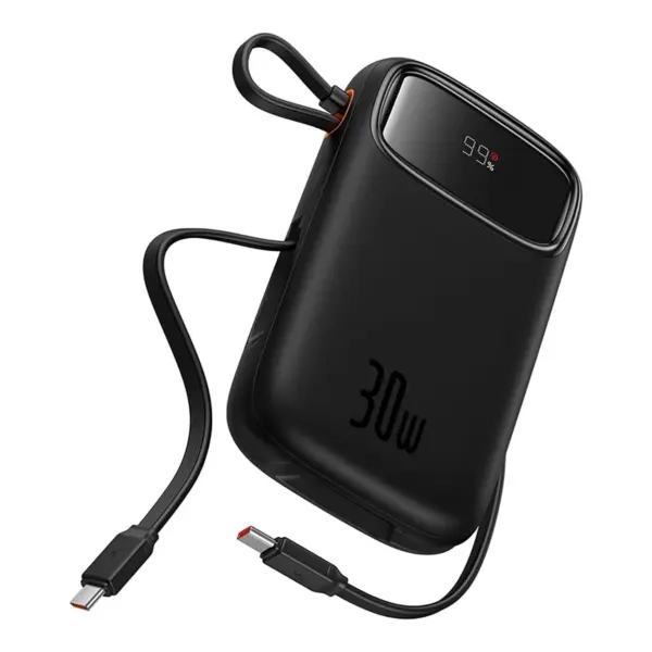 پاور بانک باسئوس با قابلیت صفحه دیجیتال مدل Baseus Qpow 2 30W مشکی
