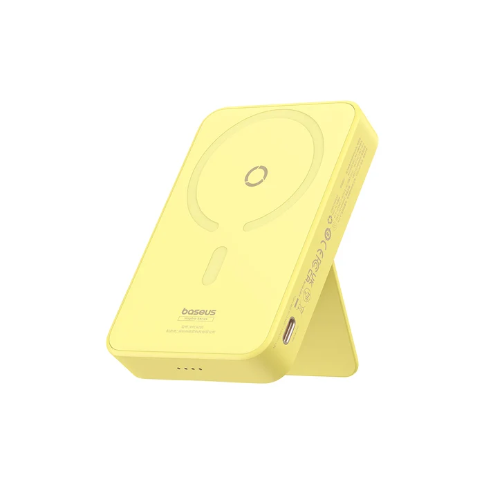پاور بانک باسئوس با قابلیت وایرلس شارژر مدل Baseus MagPro Magnetic Bracket 20W زرد