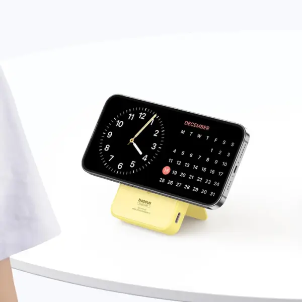 پاور بانک باسئوس با قابلیت وایرلس شارژر مدل Baseus MagPro Magnetic Bracket 20W زرد