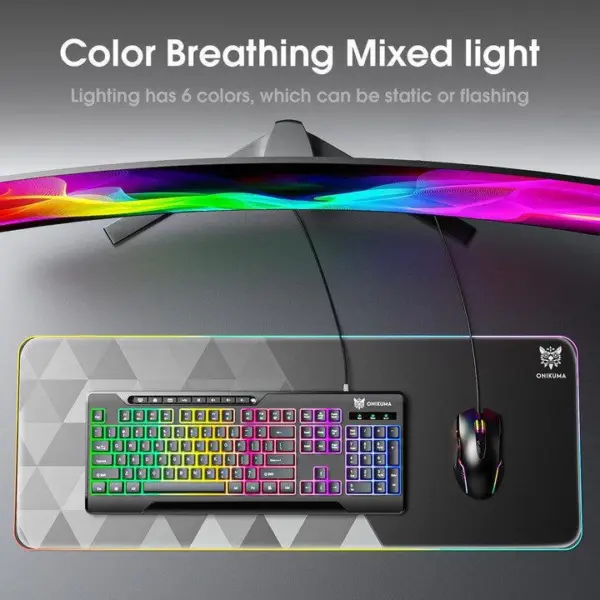 Onikuma Gaming Full Size RGB Memberane Keybord G32 مشکی