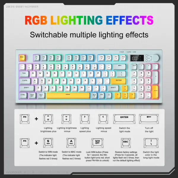 Onikuma Membrane G80 RGB Gaming Keyboard آبی روشن