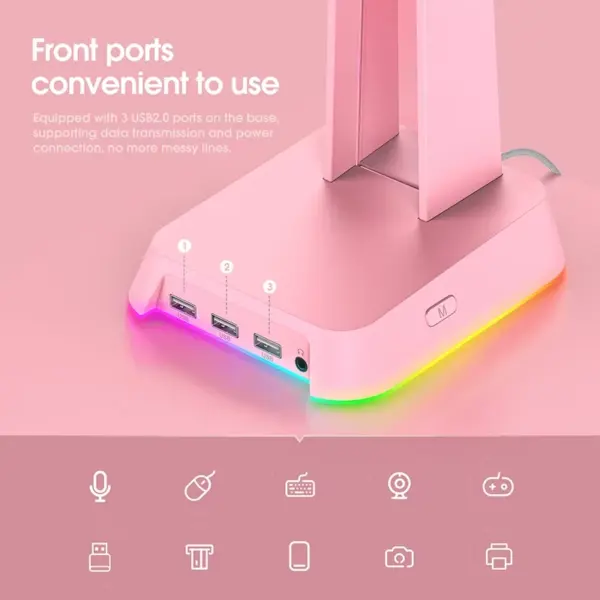 استند هدست اونیکوما مدل Onikuma ST-2 RGB صورتی