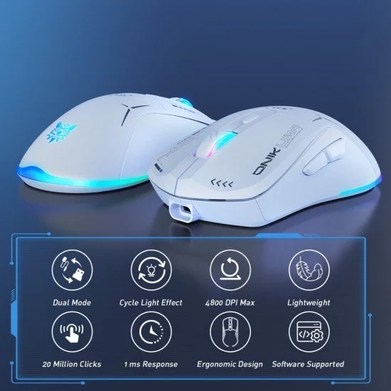 Onikuma Gaming Mouse CW917 Wireless RGB سفید