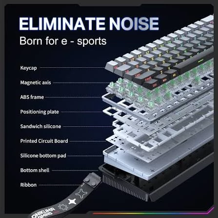 Onikuma Full Mechanical Keyboard G69 RGB مشکی