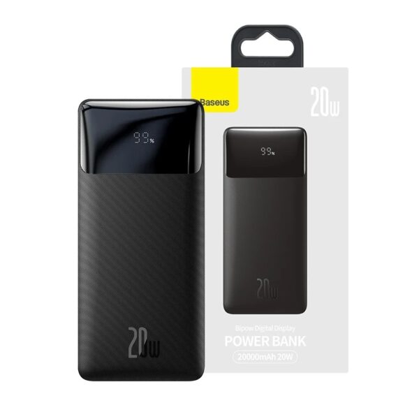 Baseus Bipow Digital Display Power Bank 30000mAh 20W مشکی
