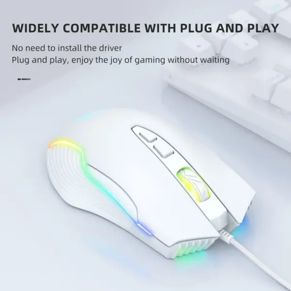 ماوس گیمینگ اونیکوما مدل Onikuma CW905 RGB سفید