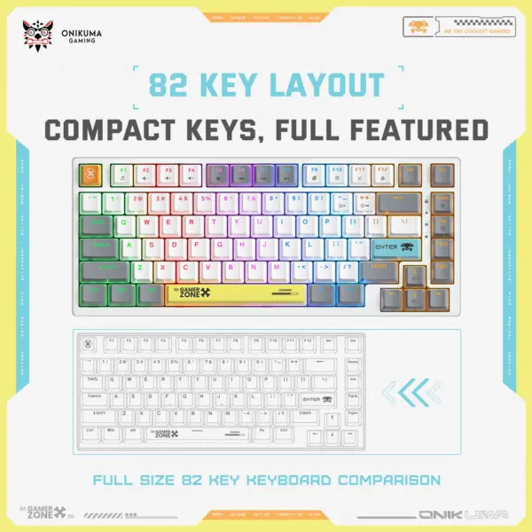 کیبورد گیمینگ اونیکوما مدل Onikuma g58 RGB Mechanical سفید