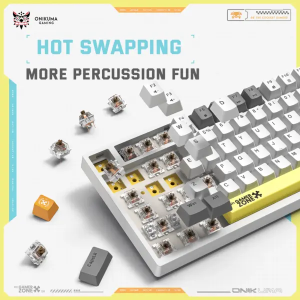 کیبورد گیمینگ اونیکوما مدل Onikuma g58 RGB Mechanical سفید