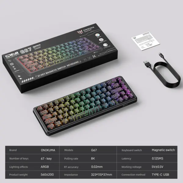 کیبورد گیمینگ مکانیکال اونیکوما مدل Onikuma G67 مشکی