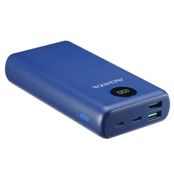 پاور بانک سه پورت ای دیتا مدل Adata P20000QCD 20000mAh آبی